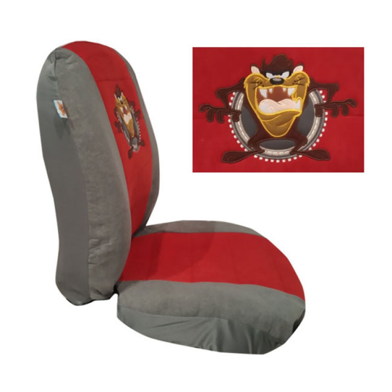 Καλύμματα Αυτοκινήτου Taz Ύφασμα Με 4 Φερμουάρ Γκρι-Κόκκινο Σετ 18 Τεμάχια - 11339 48116