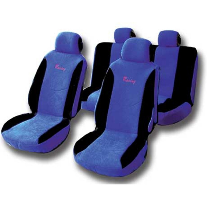 Καλύμματα Αυτοκινήτου Racing Airbag 60/40 Μαύρο-Μπλε Σετ 6 Τεμάχια - 11623 42828