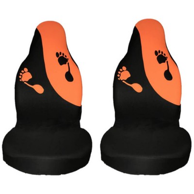 Καλύμματα Αυτοκινήτου Feet Design Universal Βελούδινο Ύφασμα Εμπρός Με Ενσωματωμένα Προσκέφαλα Μαύρο-Πορτοκαλί 2 Τεμαχίων - 11694 42804