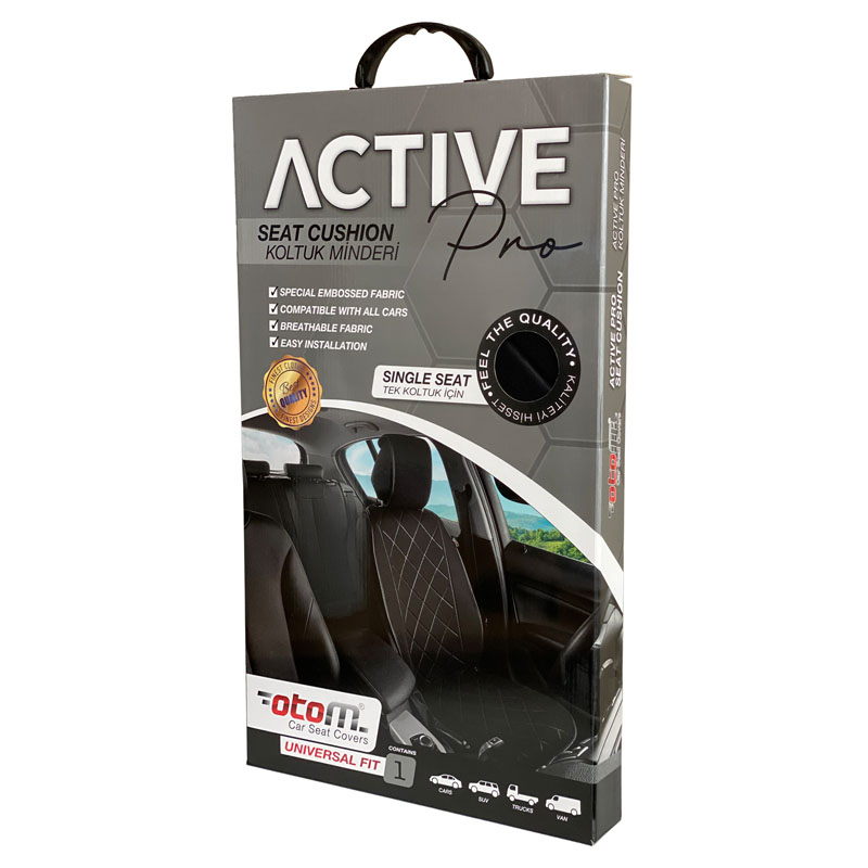 Πλατοκάθισμα Αυτοκινήτου Otom Active Pro Ύφασμα Τύπου Lacoste Ανάγλυφο Καπιτονέ Γκρι ACTP-102 1 Τεμάχιο - 11761 49330