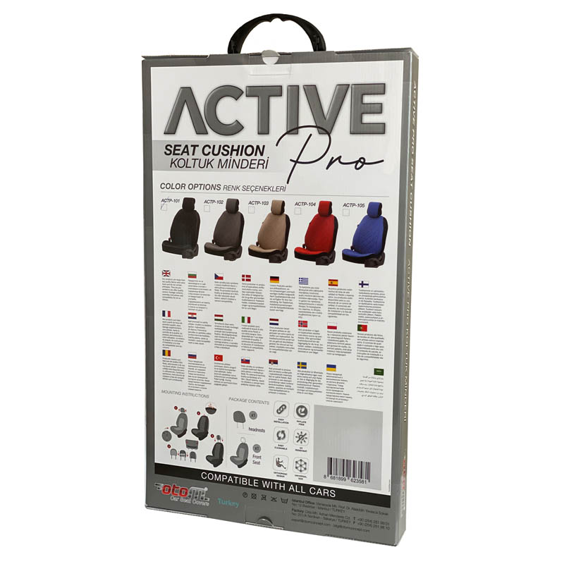 Πλατοκάθισμα Αυτοκινήτου Otom Active Pro Ύφασμα Τύπου Lacoste Ανάγλυφο Καπιτονέ Γκρι ACTP-102 1 Τεμάχιο - 11761 49330