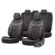 Καλύμματα Αυτοκινήτου Otom Carbon Design Universal Jacquard / Rachel / Δερματίνη Σετ Εμπρός / Πίσω Μαύρο - Κόκκινο CRB-3402 11 Τεμάχια - 11810 49376