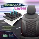 Καλύμματα Αυτοκινήτου Otom Carbon Design Universal Jacquard / Rachel / Δερματίνη Σετ Εμπρός / Πίσω Μαύρο - Κόκκινο CRB-3402 11 Τεμάχια - 11810 49376