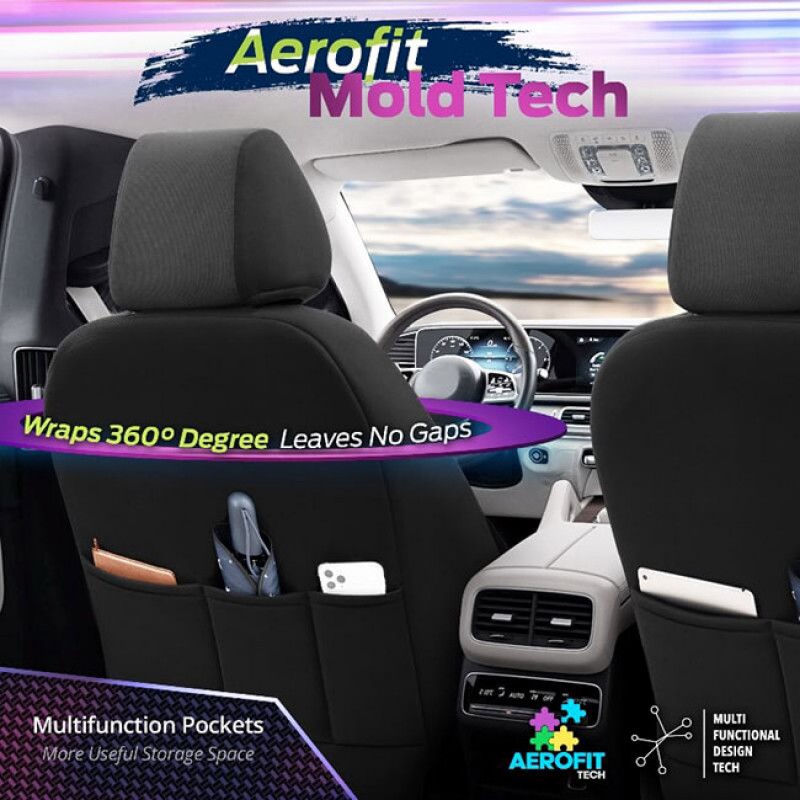 Καλύμματα Αυτοκινήτου Otom Carbon Design Universal Jacquard / Rachel / Δερματίνη Σετ Εμπρός / Πίσω Μαύρο - Κόκκινο CRB-3402 11 Τεμάχια - 11810 49376