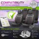 Καλύμματα Αυτοκινήτου Otom Carbon Design Universal Jacquard / Rachel / Δερματίνη Σετ Εμπρός / Πίσω Μαύρο - Κόκκινο CRB-3402 11 Τεμάχια - 11810 49376