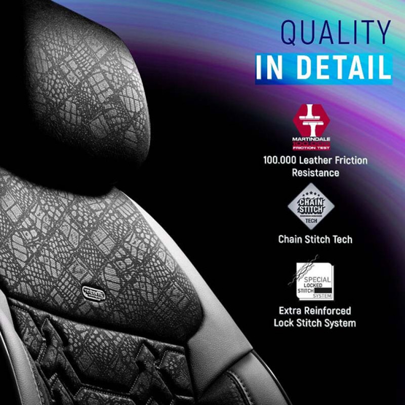Καλύμματα Αυτοκινήτου Otom Pulse Design Universal Δερματίνη / Rachel Σετ Εμπρός / Πίσω Μαύρο PLS-2901 11 Τεμάχια - 11815 49380
