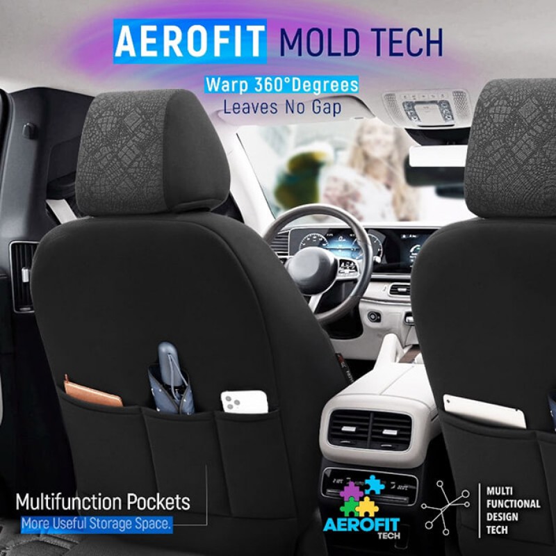 Καλύμματα Αυτοκινήτου Otom Pulse Design Universal Δερματίνη / Rachel Σετ Εμπρός / Πίσω Μαύρο PLS-2901 11 Τεμάχια - 11815 49380