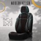 Καλύμματα Αυτοκινήτου Otom Emperor Design Universal Rachel / Δερματίνη Καπιτονέ Σετ Εμπρός / Πίσω Μαύρο Με Κόκκινο Κέντημα EMP-601 11 Τεμάχια - 11819 49388