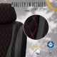 Καλύμματα Αυτοκινήτου Otom Emperor Design Universal Rachel / Δερματίνη Καπιτονέ Σετ Εμπρός / Πίσω Μαύρο Με Κόκκινο Κέντημα EMP-601 11 Τεμάχια - 11819 49388