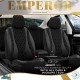 Καλύμματα Αυτοκινήτου Otom Emperor Design Universal Rachel / Δερματίνη Καπιτονέ Σετ Εμπρός / Πίσω Μαύρο Με Γκρι Κέντημα EMP-602 11 Τεμάχια - 11820 49387