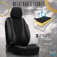 Καλύμματα Αυτοκινήτου Otom Emperor Design Universal Rachel / Δερματίνη Καπιτονέ Σετ Εμπρός / Πίσω Μαύρο Με Γκρι Κέντημα EMP-602 11 Τεμάχια - 11820 49387