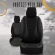 Καλύμματα Αυτοκινήτου Otom Emperor Design Universal Rachel / Δερματίνη Καπιτονέ Σετ Εμπρός / Πίσω Μαύρο Με Γκρι Κέντημα EMP-602 11 Τεμάχια - 11820 49387