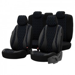 Καλύμματα Αυτοκινήτου Otom Emperor Design Universal Rachel / Δερματίνη Καπιτονέ Σετ Εμπρός / Πίσω Μαύρο Με Μπλε Κέντημα EMP-603 11 Τεμάχια - 11821 49386