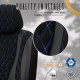 Καλύμματα Αυτοκινήτου Otom Emperor Design Universal Rachel / Δερματίνη Καπιτονέ Σετ Εμπρός / Πίσω Μαύρο Με Μπλε Κέντημα EMP-603 11 Τεμάχια - 11821 49386