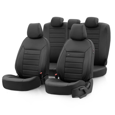 Καλύμματα Αυτοκινήτου Otom Premium Design Universal Full Δερματίνη Σετ Εμπρός / Πίσω Μαύρο PRM-101 11 Τεμάχια - 11875 51159