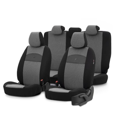 Καλύμματα Αυτοκινήτου Otom Smart Design Universal Ύφασμα / Δερματίνη Σετ Εμπρός / Πίσω Μαύρο / Γκρι SLTSMT102-NZ 11 Τεμαχίων - 11881 51177