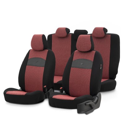 Καλύμματα Αυτοκινήτου Otom Smart Design Universal Ύφασμα / Δερματίνη Σετ Εμπρός / Πίσω Μαύρο / Κόκκινο SLTSMT103-NZ 11 Τεμαχίων - 11882 51176