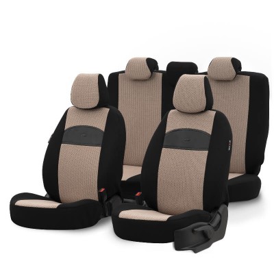 Καλύμματα Αυτοκινήτου Otom Smart Design Universal Ύφασμα / Δερματίνη Σετ Εμπρός / Πίσω Μαύρο / Μπεζ SLTSMT106-NZ 11 Τεμαχίων - 11884 51174