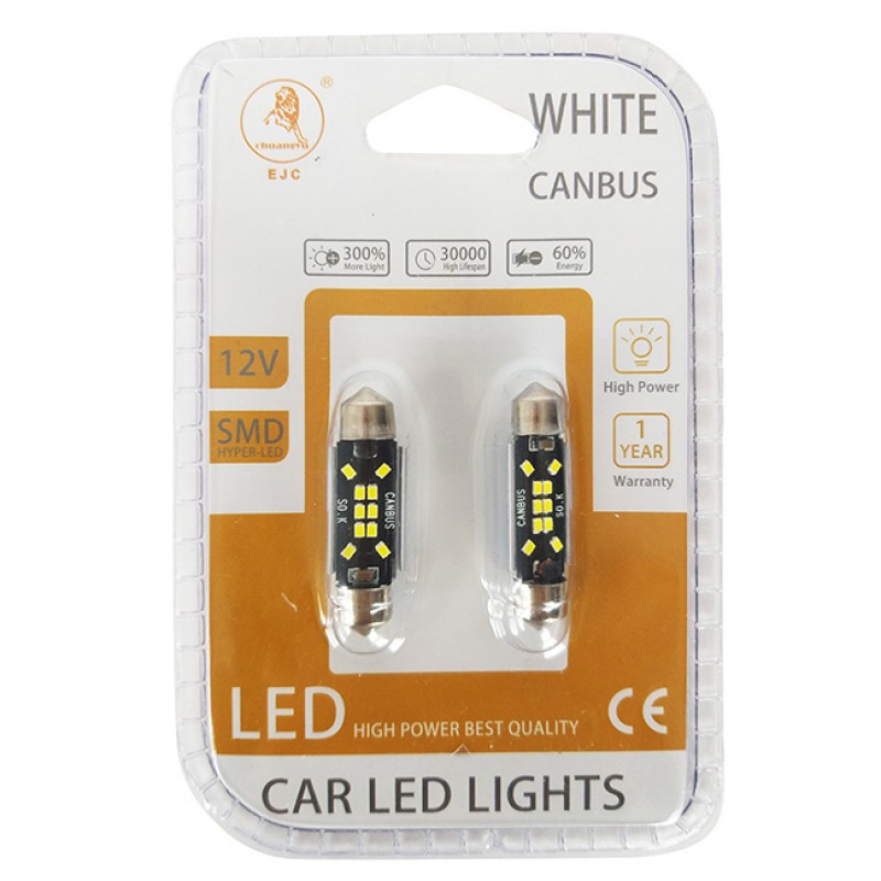 Λάμπες T10 600481-600488-2016-10-100456 10 Led Canbus Σωληνωτή 36mm C5W 2 Τεμάχια - 16985 48508