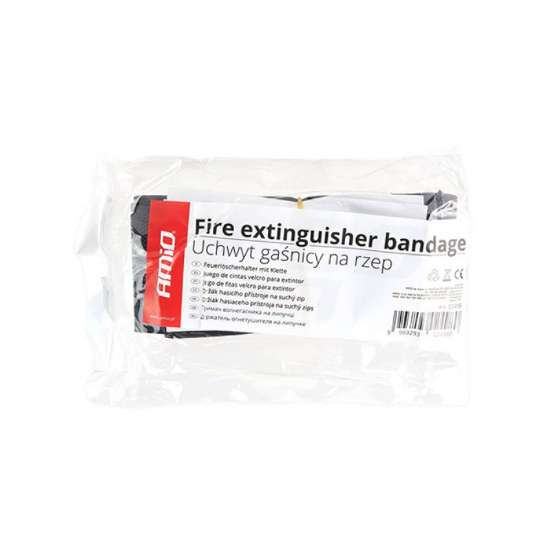 Βάσεις Πυροσβεστήρα Amio (02498) Με Velcro 59x5cm Μαύρο FEH-1 2Τμχ - 18506 49206