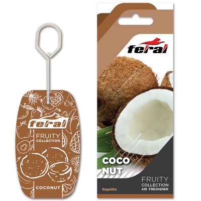 Αρωματικό Αυτοκινήτου Κρεμαστό Feral Fruity Collection Coconut 1 Τεμάχιο - 19207 44009