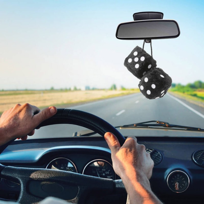 Ζάρια Κρεμαστά Διακοσμητικά Μαύρα 6x6cm 2 Τεμάχια - 22043 47042