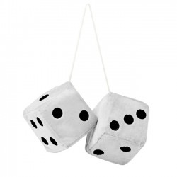 Ζάρια Κρεμαστά Διακοσμητικά ''Jumbo Size'' Λευκά 9x9cm 2 Τεμάχια - 22046 47044