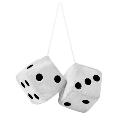 Ζάρια Κρεμαστά Διακοσμητικά ''Jumbo Size'' Λευκά 9x9cm 2 Τεμάχια - 22046 47044