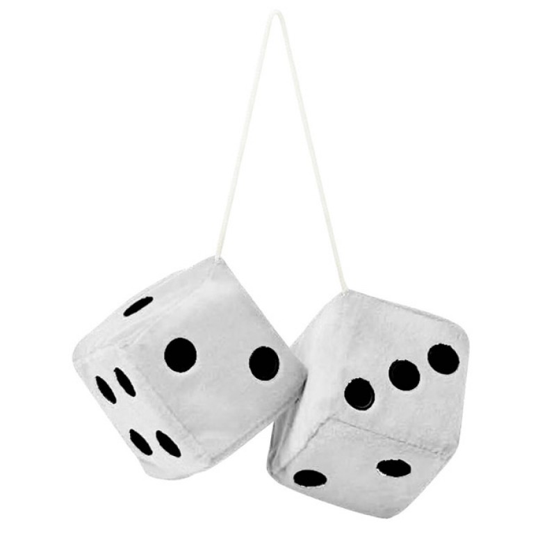 Ζάρια Κρεμαστά Διακοσμητικά ''Jumbo Size'' Λευκά 9x9cm 2 Τεμάχια - 22046 47044