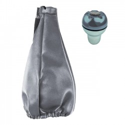 Πόμολο Και Φυσούνα Λεβιέ Ταχυτήτων Γκρι Δερματίνη - 22461 42161