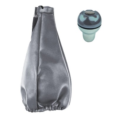 Πόμολο Και Φυσούνα Λεβιέ Ταχυτήτων Γκρι Δερματίνη - 22461 42161