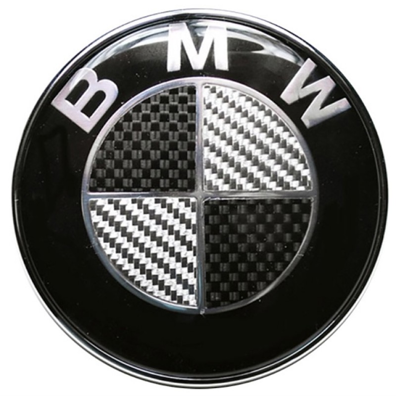 Σήμα Κουμπωτό Τύπου BMW Carbon 8.3x3cm 1 Τεμάχιο - 24001 45131