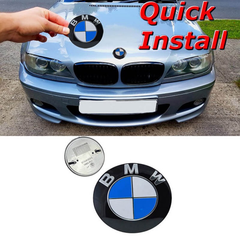 Σήμα Κουμπωτό Τύπου BMW Άσπρο - Μπλε 4.5χ1.5cm 1 Τεμάχιο - 24416 45127