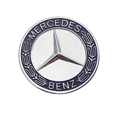 Σήμα Καπό Μπροστινό Κουμπωτό Mercedes-Benz Ασημί-Μπλε Στρόγγυλο Φ5.5cm - 24760 49809