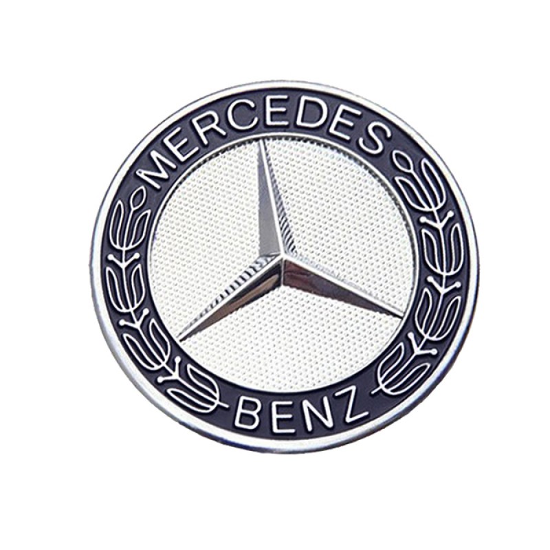 Σήμα Καπό Μπροστινό Κουμπωτό Mercedes-Benz Ασημί-Μπλε Στρόγγυλο Φ5.5cm - 24760 49809
