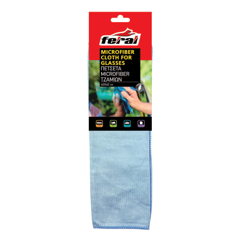 Πετσέτα Microfiber Feral Για Τα Τζάμια Επαγγελματική 40x40cm 1 Τεμάχιο - 25503 42704