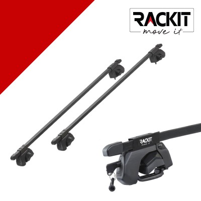 Μπάρες Οροφής Rackit Μεταλλικές 125cm Railing System Σετ Με Πόδια Και Κλειδαριά Μαύρες 2 Τεμάχια - 28006 40313