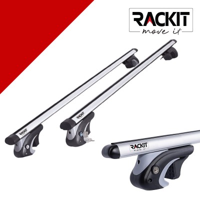 Μπάρες Οροφής Rackit Αλουμινίου 120cm Για Αυτοκίνητα Με Εργοστασιακές Παράλληλες Μπάρες  (Σετ Με Πόδια Και Κλειδαριά) Ασημί 2 Τεμάχια - 28007 40791