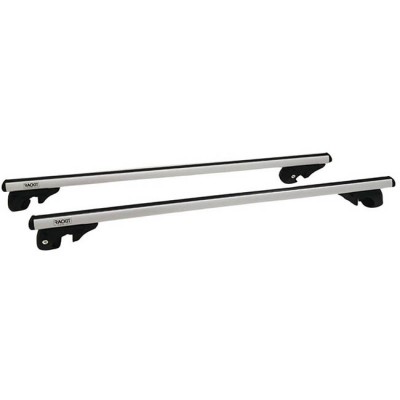 Μπάρες Οροφής Αλουμινίου Universal Rackit RK004-1-120cm Railing System Σετ Με Πόδια Και Κλειδαριά Τετράγωνες Ασημί 2 Τεμάχια - 28838 50140