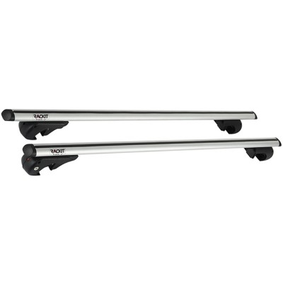 Μπάρες Οροφής Αλουμινίου Universal Rackit RK004-135cm Railing System Σετ Με Πόδια Και Κλειδαριά Οβάλ Ασημί 2 Τεμάχια - 28841 50148