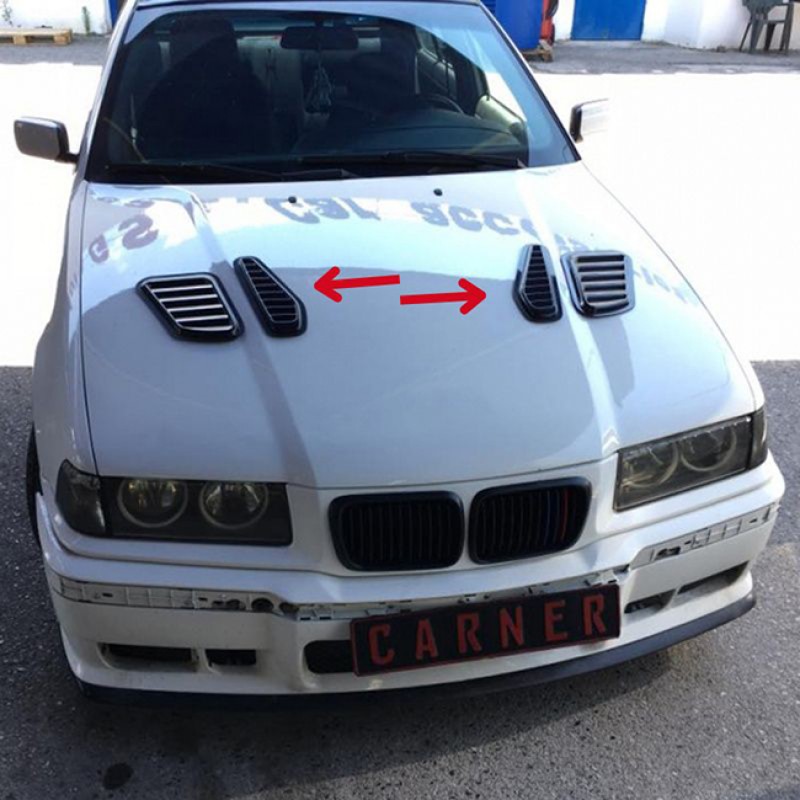 Αεραγωγοί Καπό Αυτοκόλλητοι Universal Τύπου Bmw GTR Μαύροι 33x11x1.5cm 2 Τεμάχια - 28938 48294