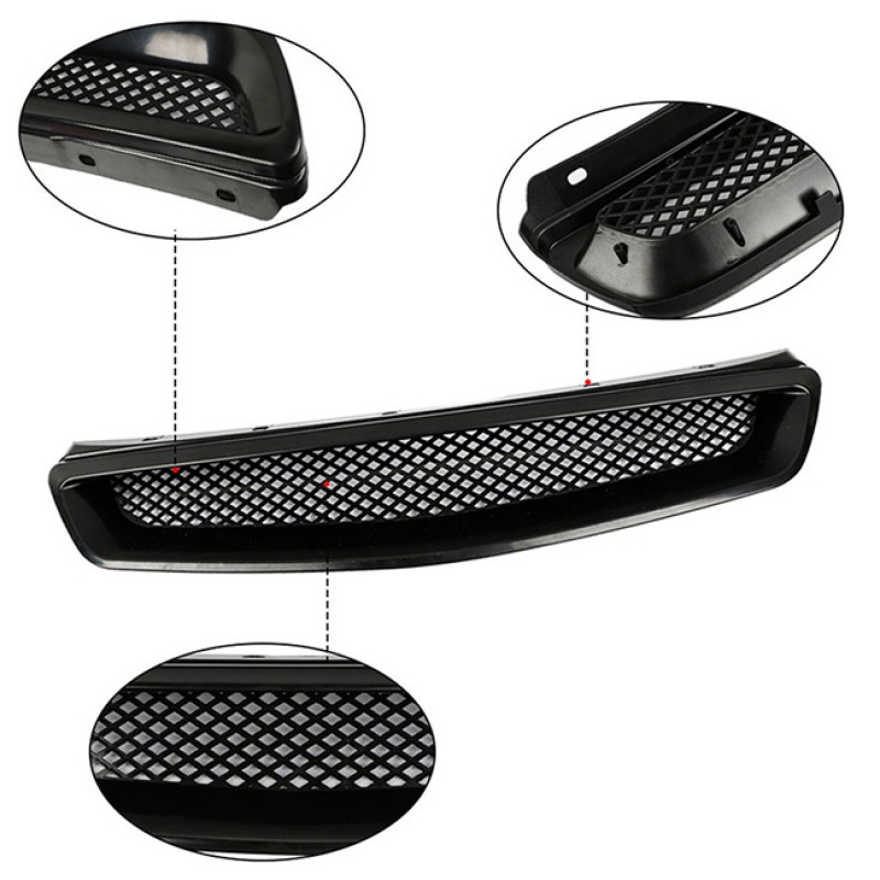 Μάσκα Για Honda Civic 96-99 Sport Look Χωρίς Σήμα Μαύρη Γυαλιστερή 1 Τεμάχιο - 28967 48224