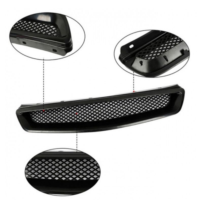 Μάσκα Για Honda Civic 96-99 Sport Look Χωρίς Σήμα Μαύρη Γυαλιστερή 1 Τεμάχιο - 28967 48224