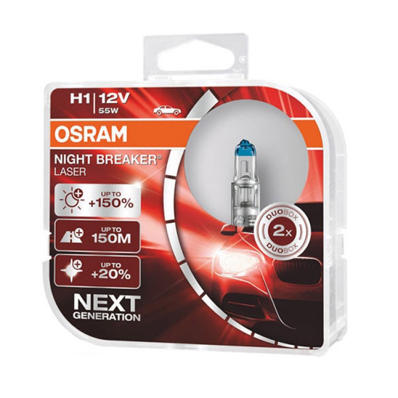 ΛΑΜΠΑ H1 NIGHT BREAKER LASER 55W 12V +150% 64150NL-HCB OSRAM - 35623 48036