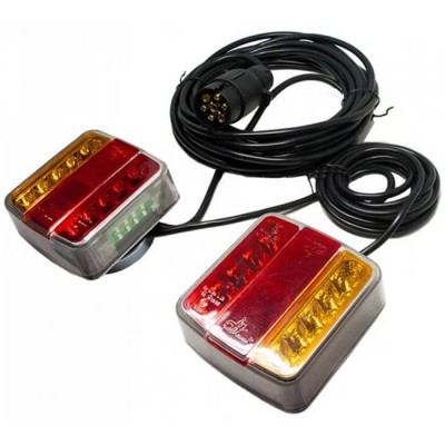 Φανάρια Τρέιλορ Μαγνητικά Με Καλωδίωση Led 12 Volt 10x9x4 cm Σετ 2 Τεμάχια - 39502 45350