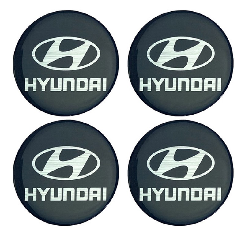 Αυτοκόλλητα Ζαντών Σμάλτο Hyundai 60mm 4 Τεμάχια - 41103 39206