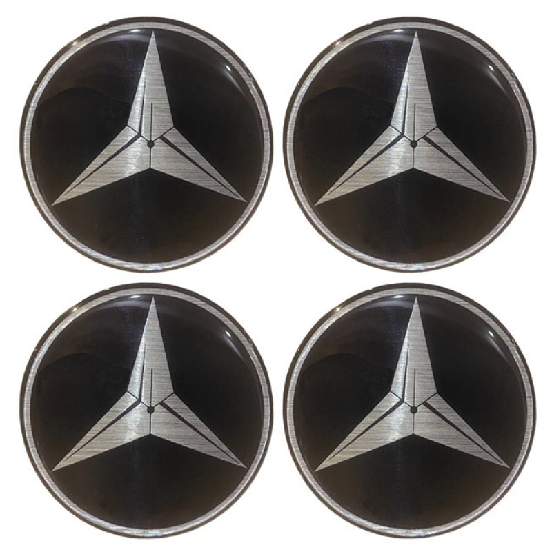 Αυτοκόλλητα Ζαντών Σμάλτο Mercedes 60mm 4 Τεμάχια - 41108 43003