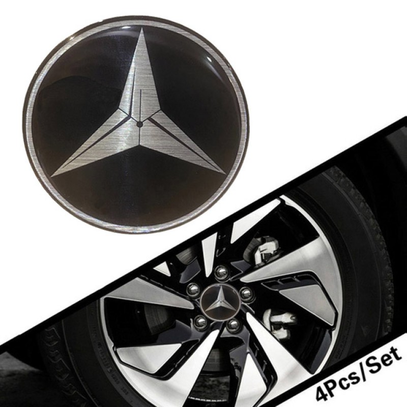 Αυτοκόλλητα Ζαντών Σμάλτο Mercedes 60mm 4 Τεμάχια - 41108 43003