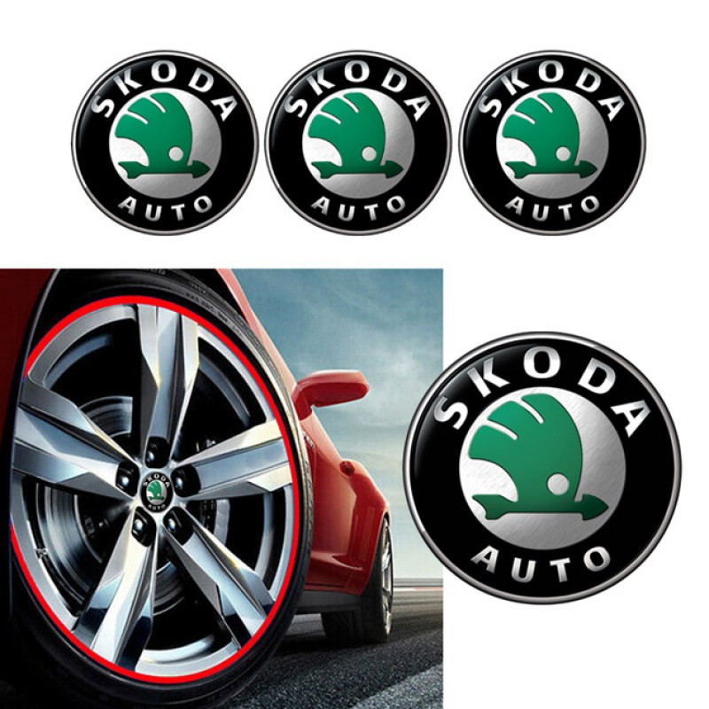 Αυτοκόλλητα Ζαντών Σμάλτο Skoda 60mm 4 Τεμάχια - 41115 42985