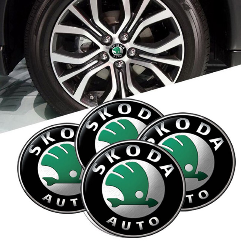 Αυτοκόλλητα Ζαντών Σμάλτο Skoda 60mm 4 Τεμάχια - 41115 42985